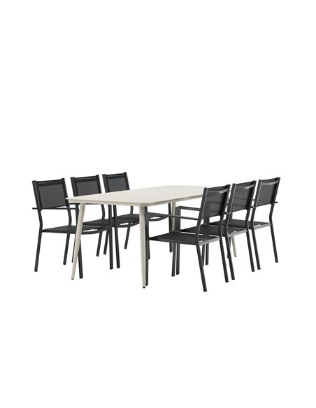Matgrupp Lina med Copacabana matstolar, 200 × 90 cm