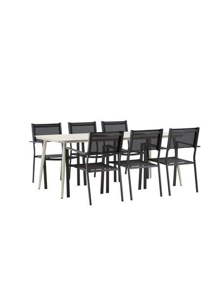 Matgrupp Lina med Copacabana matstolar, 200 × 90 cm