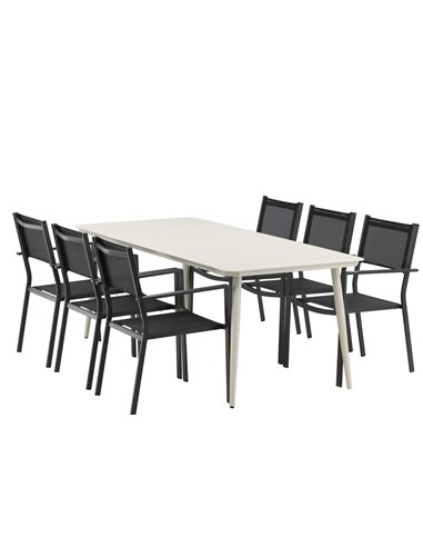 Matgrupp Lina med Copacabana matstolar, 200 × 90 cm