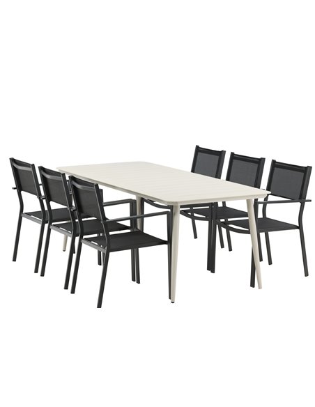 Matgrupp Lina med Copacabana matstolar, 200 × 90 cm
