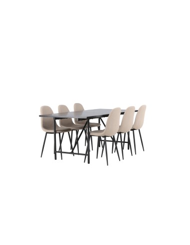 Matgrupp Astrid med Polar matstolar, 200 × 90 cm