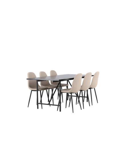 Matgrupp Astrid med Polar matstolar, 200 × 90 cm