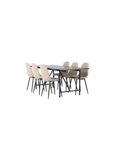 Matgrupp Astrid med Polar matstolar, 200 × 90 cm