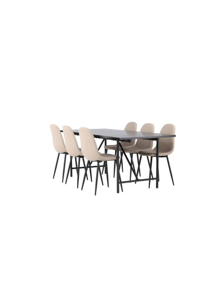 Matgrupp Astrid med Polar matstolar, 200 × 90 cm