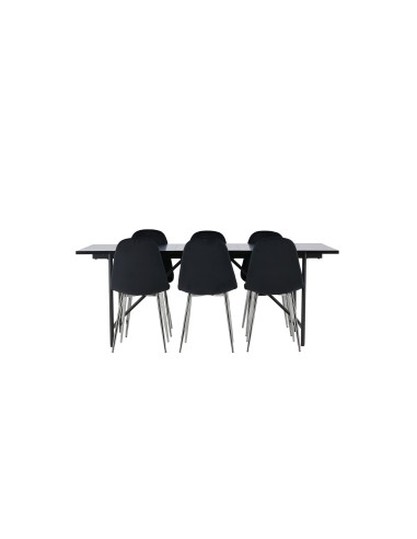 Matgrupp Astrid med Polar matstolar, 200 × 90 cm