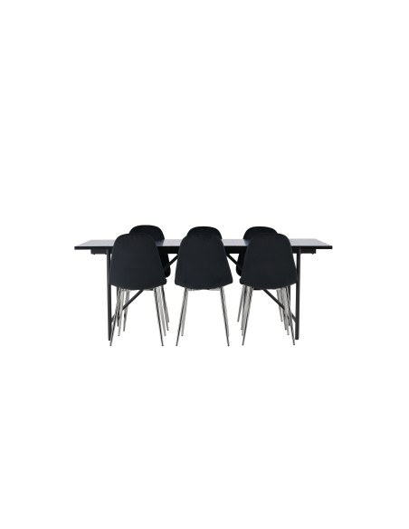 Matgrupp Astrid med Polar matstolar, 200 × 90 cm