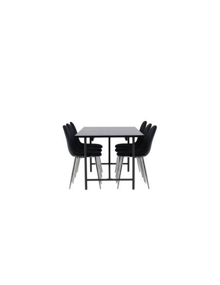 Matgrupp Astrid med Polar matstolar, 200 × 90 cm