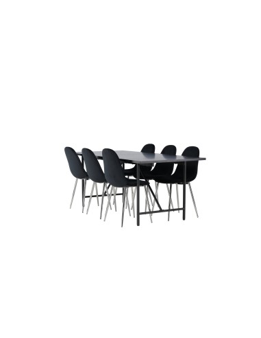 Matgrupp Astrid med Polar matstolar, 200 × 90 cm