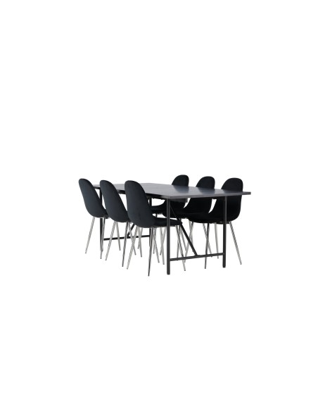 Matgrupp Astrid med Polar matstolar, 200 × 90 cm