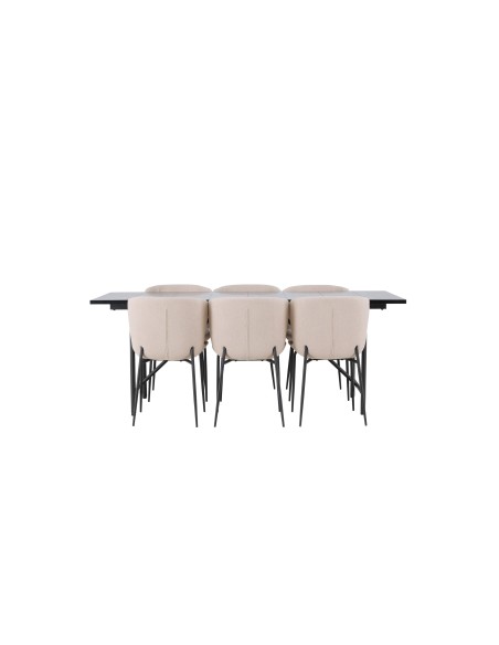 Matgrupp Astrid med Modesto matstolar, 200 × 90 cm
