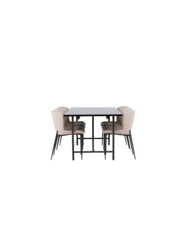Matgrupp Astrid med Modesto matstolar, 200 × 90 cm