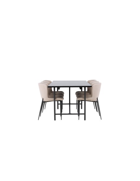 Matgrupp Astrid med Modesto matstolar, 200 × 90 cm