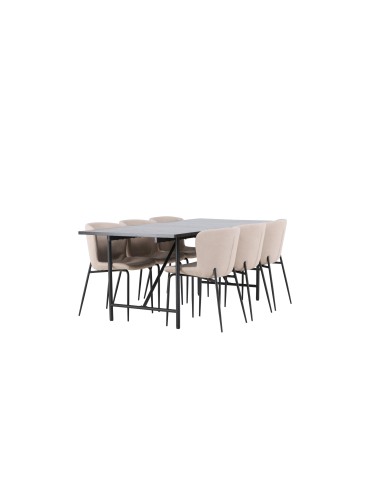 Matgrupp Astrid med Modesto matstolar, 200 × 90 cm