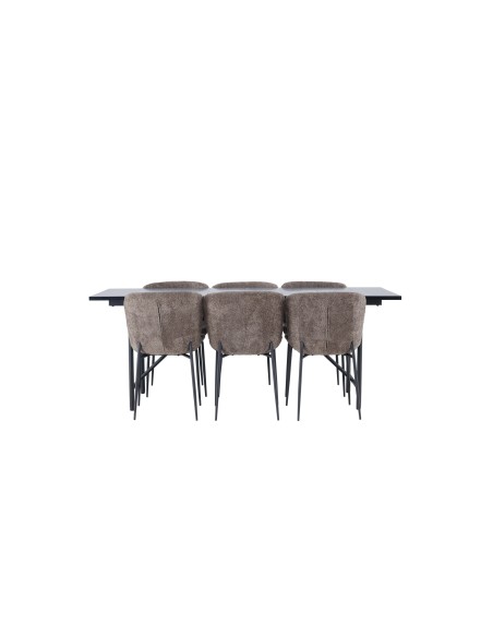 Matgrupp Astrid med Modesto matstolar, 200 × 90 cm
