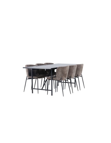 Matgrupp Astrid med Modesto matstolar, 200 × 90 cm
