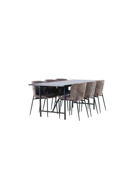 Matgrupp Astrid med Modesto matstolar, 200 × 90 cm