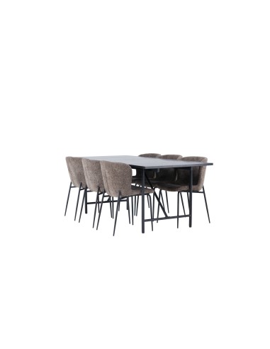 Matgrupp Astrid med Modesto matstolar, 200 × 90 cm