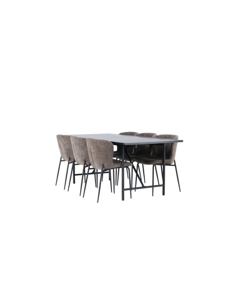 Matgrupp Astrid med Modesto matstolar, 200 × 90 cm
