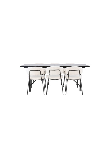 Matgrupp Astrid med Chico matstolar, 200 × 90 cm