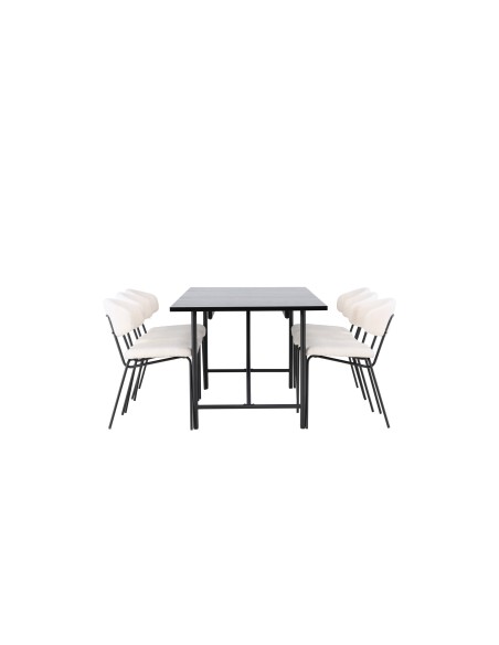 Matgrupp Astrid med Chico matstolar, 200 × 90 cm