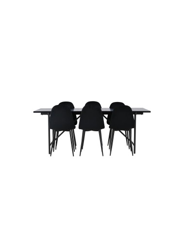 Matgrupp Astrid med Polar matstolar, 200 × 90 cm