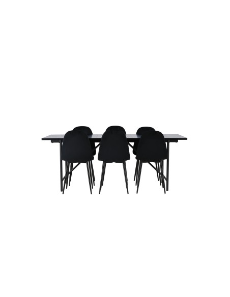 Matgrupp Astrid med Polar matstolar, 200 × 90 cm