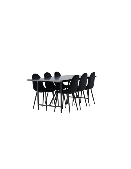 Matgrupp Astrid med Polar matstolar, 200 × 90 cm