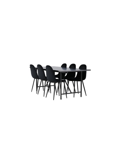 Matgrupp Astrid med Polar matstolar, 200 × 90 cm