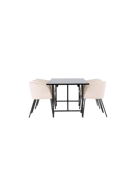 Matgrupp Astrid med Berit matstolar, 200 × 90 cm