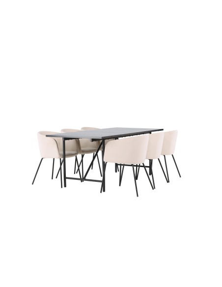 Matgrupp Astrid med Berit matstolar, 200 × 90 cm