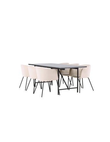 Matgrupp Astrid med Berit matstolar, 200 × 90 cm