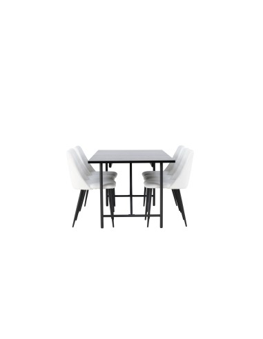 Matgrupp Astrid med Night matstolar, 200 × 90 cm
