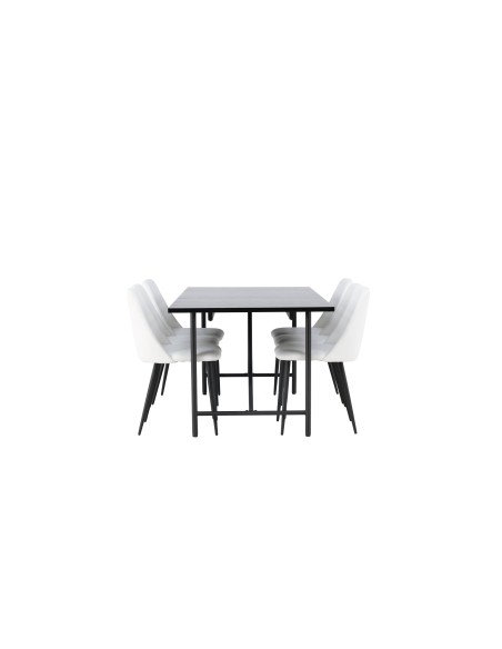 Matgrupp Astrid med Night matstolar, 200 × 90 cm