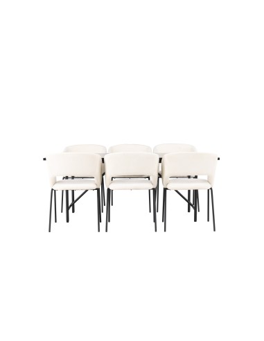 Matgrupp Astrid med Day matstolar, 200 × 90 cm