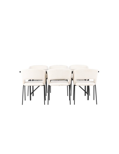 Matgrupp Astrid med Day matstolar, 200 × 90 cm
