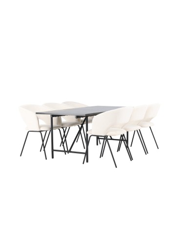 Matgrupp Astrid med Day matstolar, 200 × 90 cm