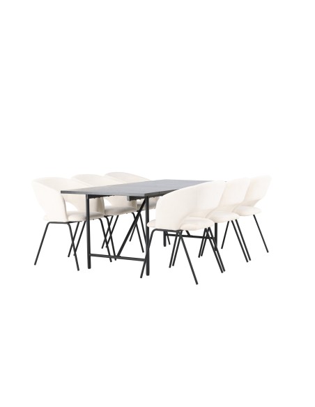 Matgrupp Astrid med Day matstolar, 200 × 90 cm