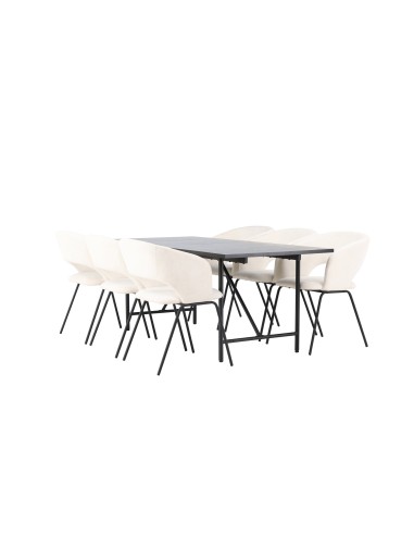 Matgrupp Astrid med Day matstolar, 200 × 90 cm