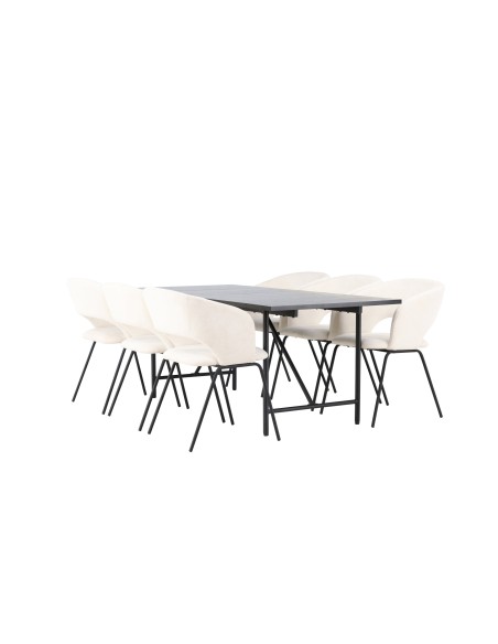 Matgrupp Astrid med Day matstolar, 200 × 90 cm