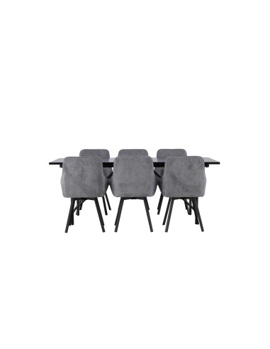 Matgrupp Astrid med Rosie matstolar, 200 × 90 cm