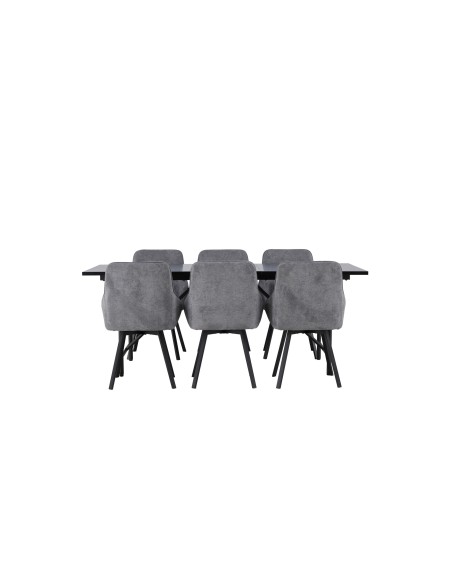 Matgrupp Astrid med Rosie matstolar, 200 × 90 cm