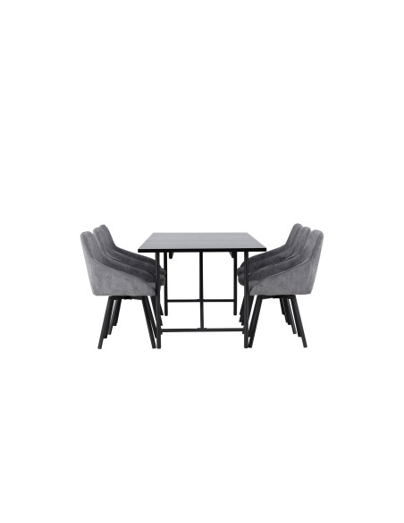 Matgrupp Astrid med Rosie matstolar, 200 × 90 cm
