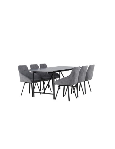 Matgrupp Astrid med Rosie matstolar, 200 × 90 cm