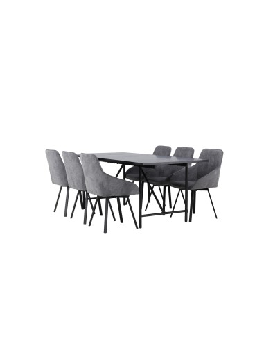 Matgrupp Astrid med Rosie matstolar, 200 × 90 cm