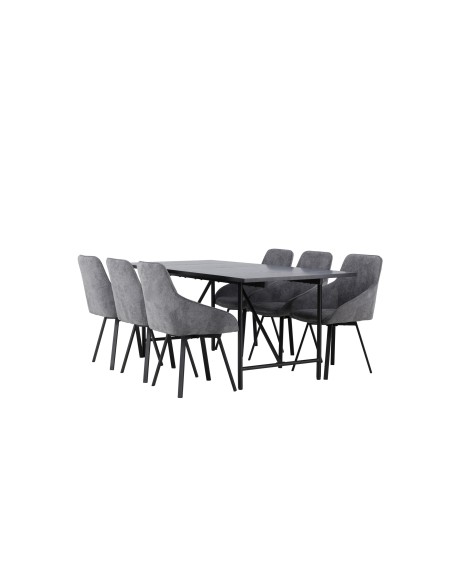 Matgrupp Astrid med Rosie matstolar, 200 × 90 cm