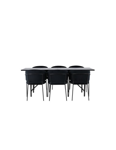 Matgrupp Astrid med Selma matstolar, 200 × 90 cm