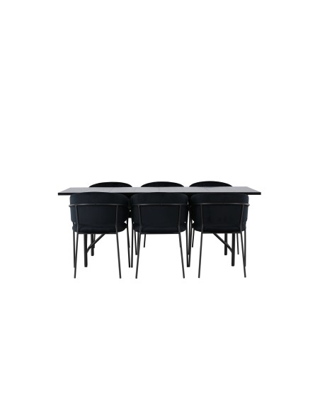 Matgrupp Astrid med Selma matstolar, 200 × 90 cm