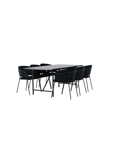 Matgrupp Astrid med Selma matstolar, 200 × 90 cm