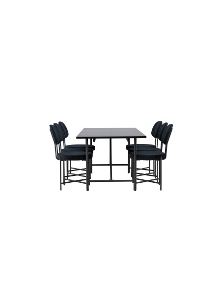 Matgrupp Astrid med Stella matstolar, 200 × 90 cm