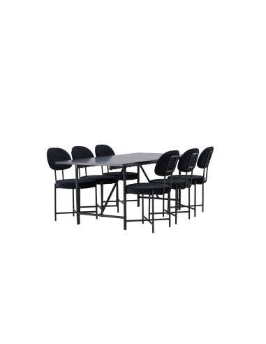 Matgrupp Astrid med Stella matstolar, 200 × 90 cm